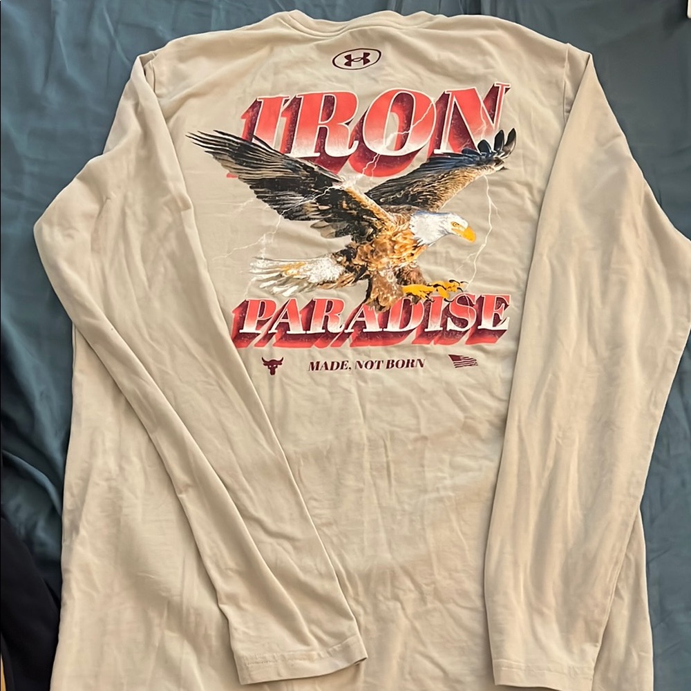 Under Armour Project Rock Cream Long Sleeve Graphic Tee